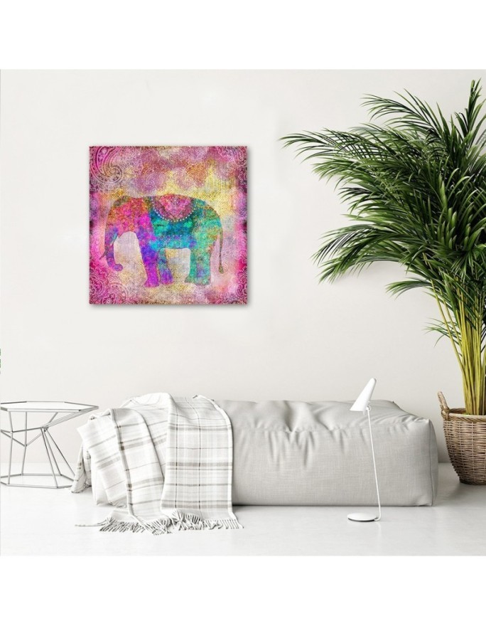 Indian pink elephant - Canvas painting for a child's room Andrea Haase | FEEBY