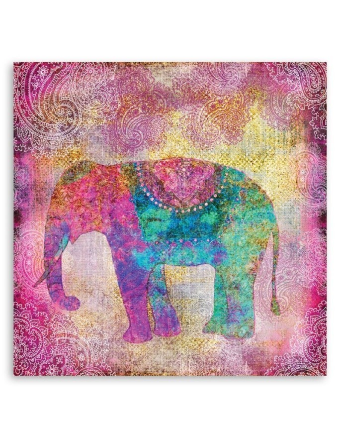 Indian pink elephant - Canvas painting for a child's room Andrea Haase | FEEBY