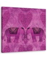Wall art paintings for living room Two pink Indian elephants Andrea Haase | FEEBY