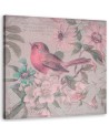 Canvas prints Bird on a branch and flowers in shabby chic style Andrea Haase | FEEBY