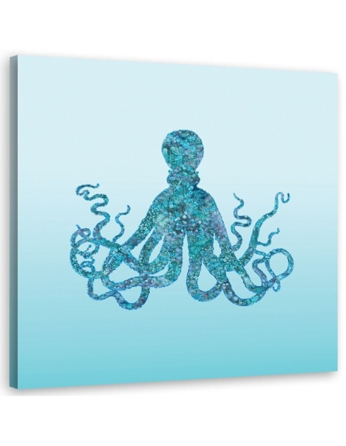 Canvas prints for bathroom Octopus in blue Andrea Haase | FEEBY