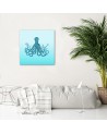 Canvas prints for bathroom Octopus in blue Andrea Haase | FEEBY