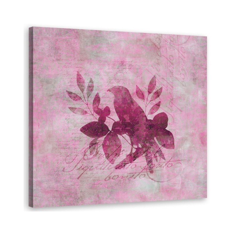 Wall art painting Bird on a branch on a pink background Andrea Haase | FEEBY