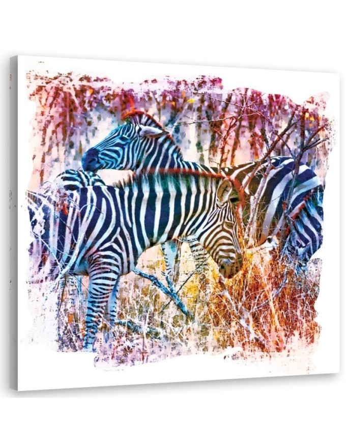 Zebra colourful wall art painting for teenagers Andrea Haase | FEEBY