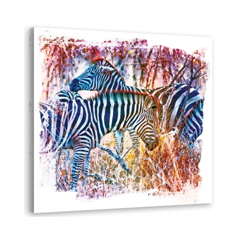 Zebra colourful wall art painting for teenagers Andrea Haase | FEEBY