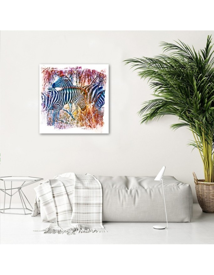 Zebra colourful wall art painting for teenagers Andrea Haase | FEEBY