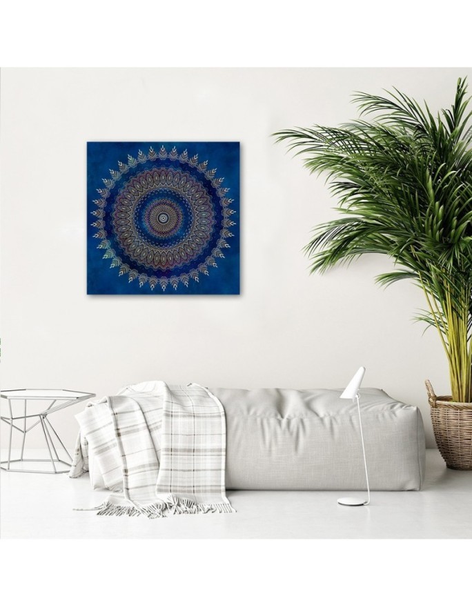 Bedroom wall art painting Blue mandala Andrea Haase | FEEBY