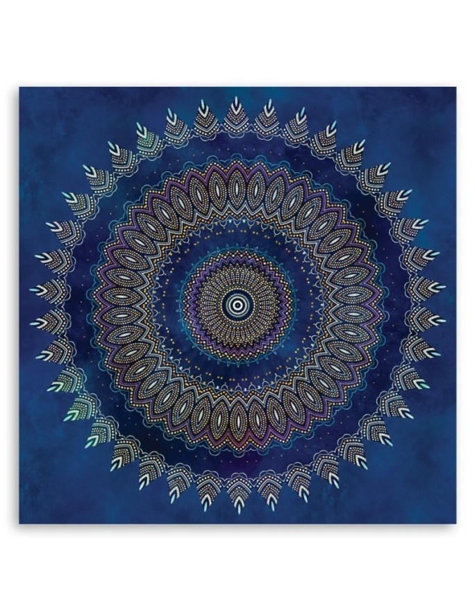 Bedroom wall art painting Blue mandala Andrea Haase | FEEBY