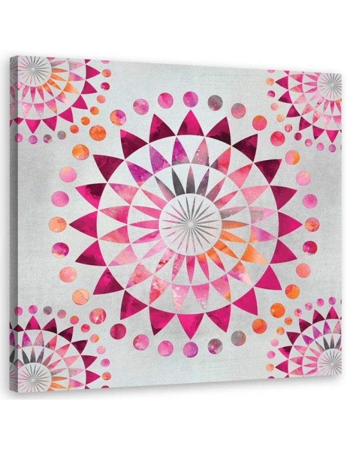 Decorative Canvas painting for dining room Mandala in shades of pink | FEEBY