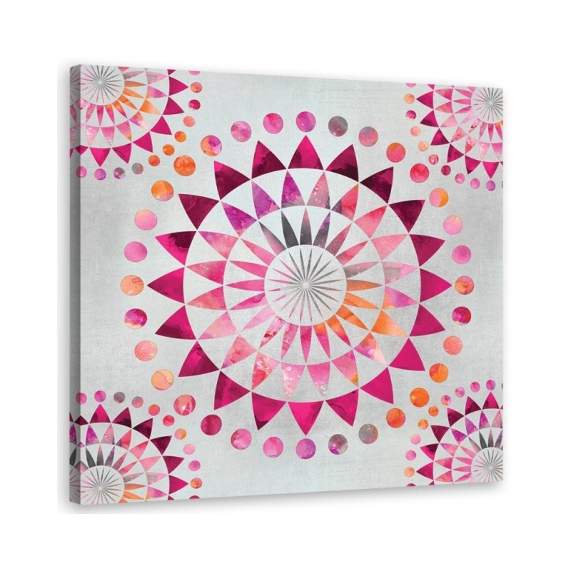 Decorative Canvas painting for dining room Mandala in shades of pink | FEEBY