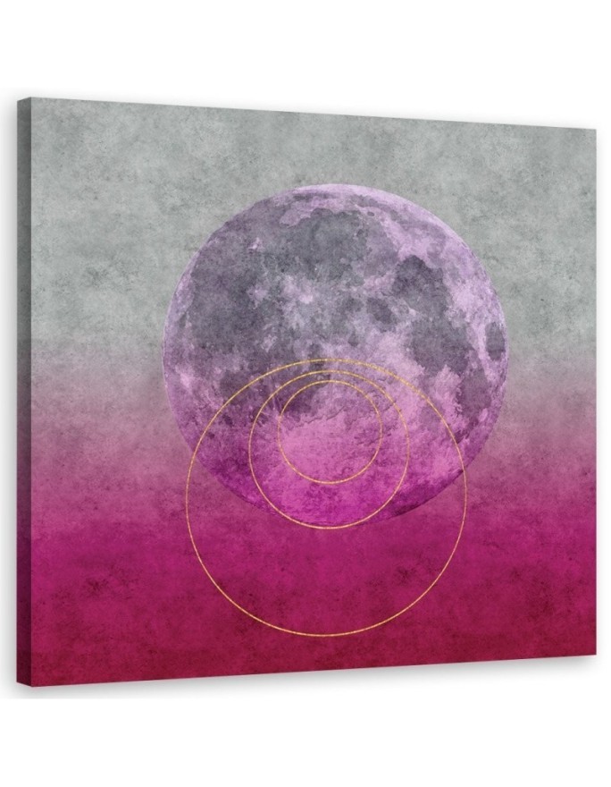 Modern painting on canvas Moon on pink background Andrea Haase | FEEBY
