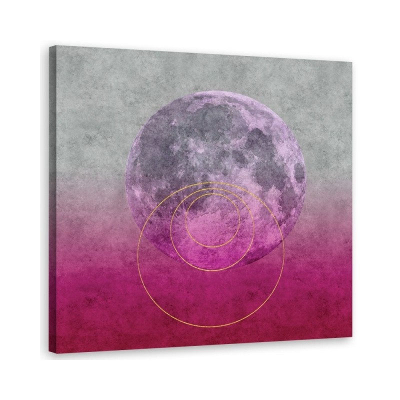 Modern painting on canvas Moon on pink background Andrea Haase | FEEBY