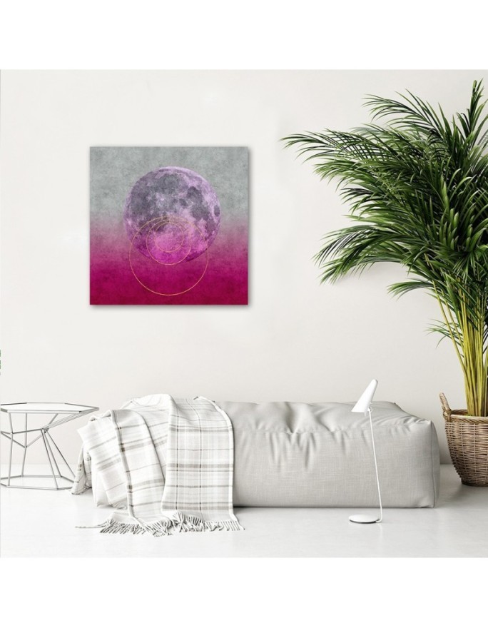 Modern painting on canvas Moon on pink background Andrea Haase | FEEBY