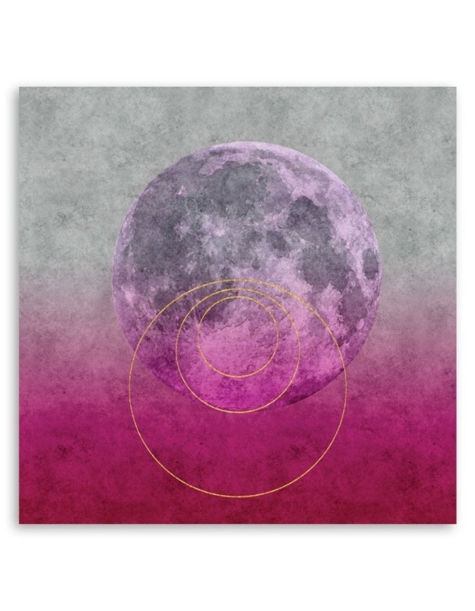 Modern painting on canvas Moon on pink background Andrea Haase | FEEBY