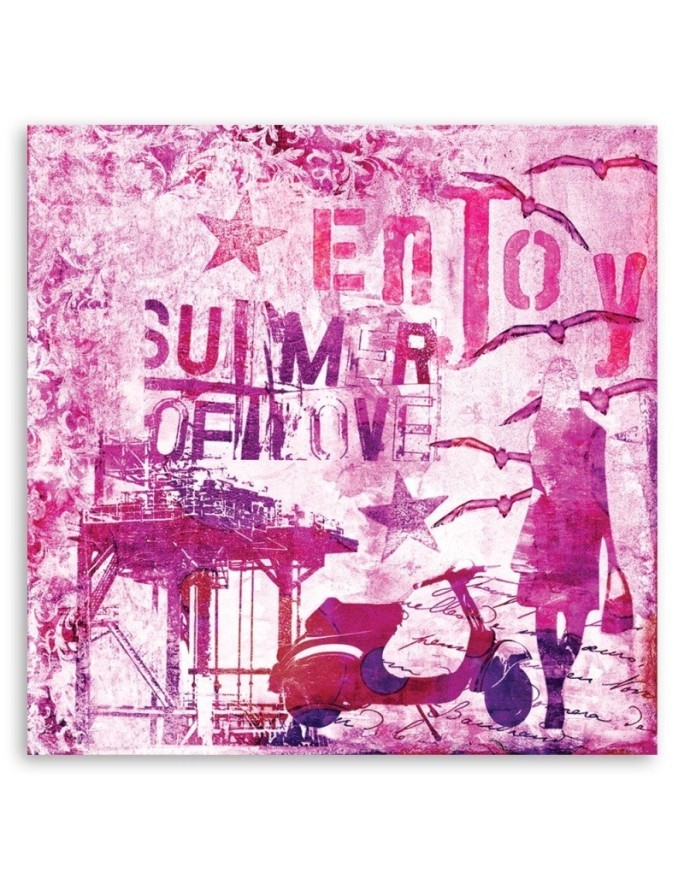 Youth Canvas painting Pink lettering collage Andrea Haase | FEEBY