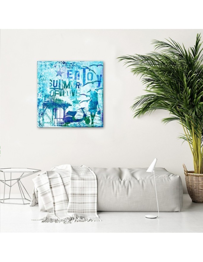 Modern Canvas painting Turquoise abstract Andrea Haase | FEEBY
