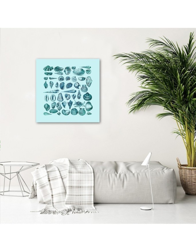 Canvas prints for spa, bathroom - Blue seashells Andrea Haase | FEEBY