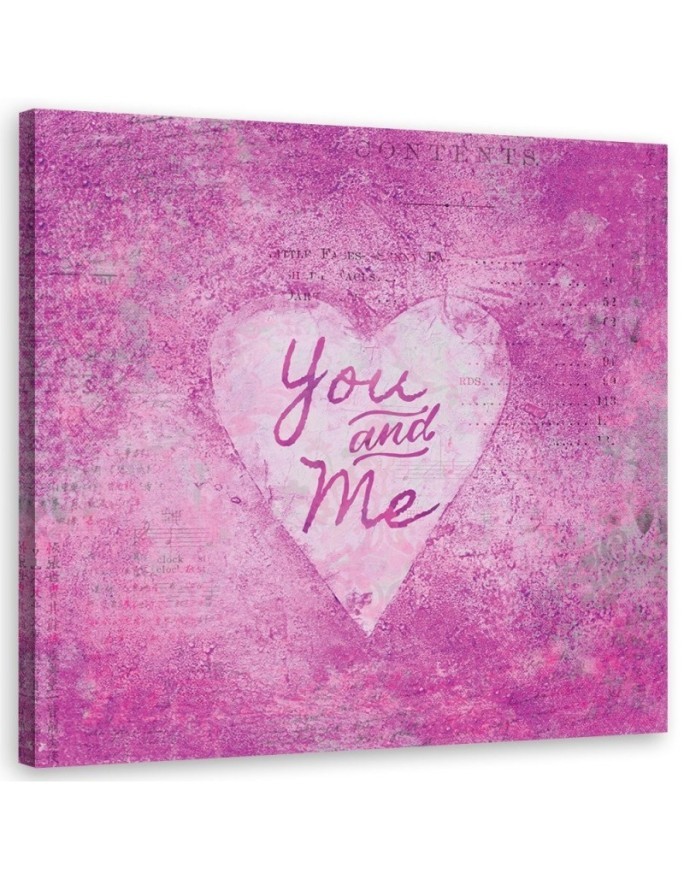 Canvas prints for bedroom Pink lettering You and Me Andrea Haase | FEEBY