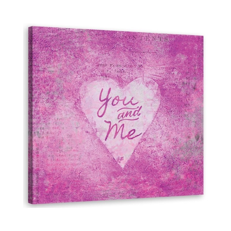 Canvas prints for bedroom Pink lettering You and Me Andrea Haase | FEEBY