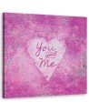 Canvas prints for bedroom Pink lettering You and Me Andrea Haase | FEEBY