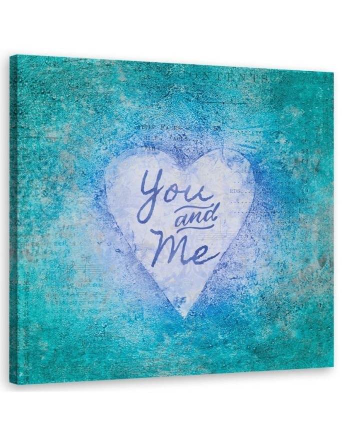 Canvas prints for bedroom Blue lettering You and Me Andrea Haase | FEEBY