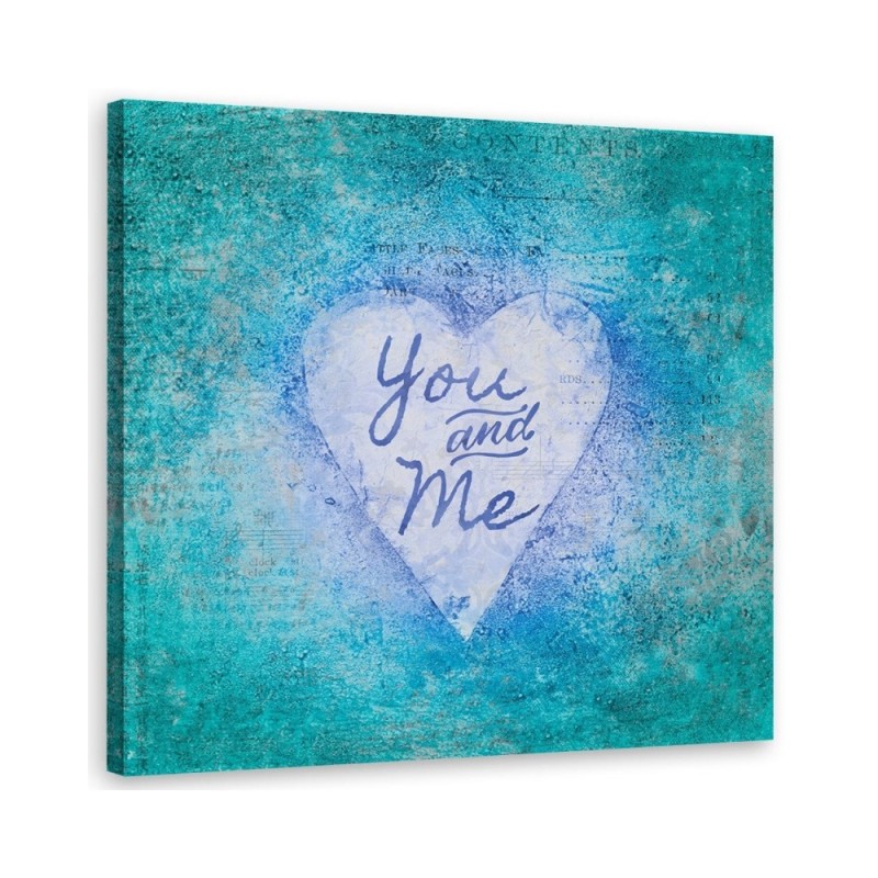 Canvas prints for bedroom Blue lettering You and Me Andrea Haase | FEEBY