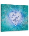 Canvas prints for bedroom Blue lettering You and Me Andrea Haase | FEEBY