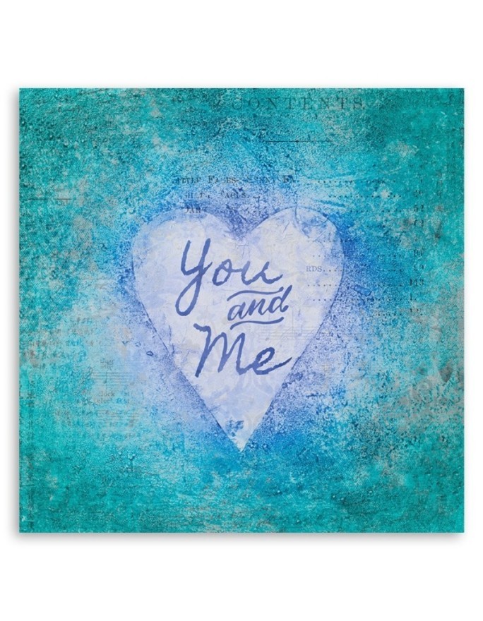 Canvas prints for bedroom Blue lettering You and Me Andrea Haase | FEEBY