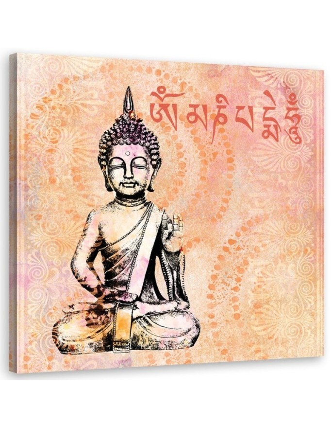 Canvas prints for spa - Small Buddha on orange background Andrea Haase | FEEBY