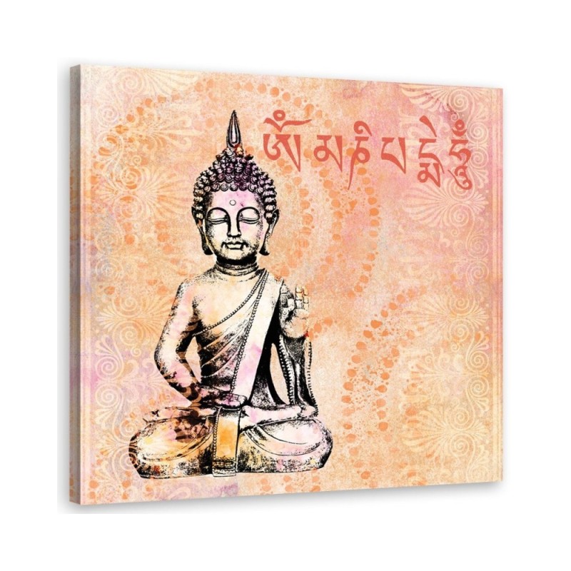 Canvas prints for spa - Small Buddha on orange background Andrea Haase | FEEBY