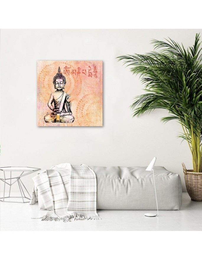 Canvas prints for spa - Small Buddha on orange background Andrea Haase | FEEBY