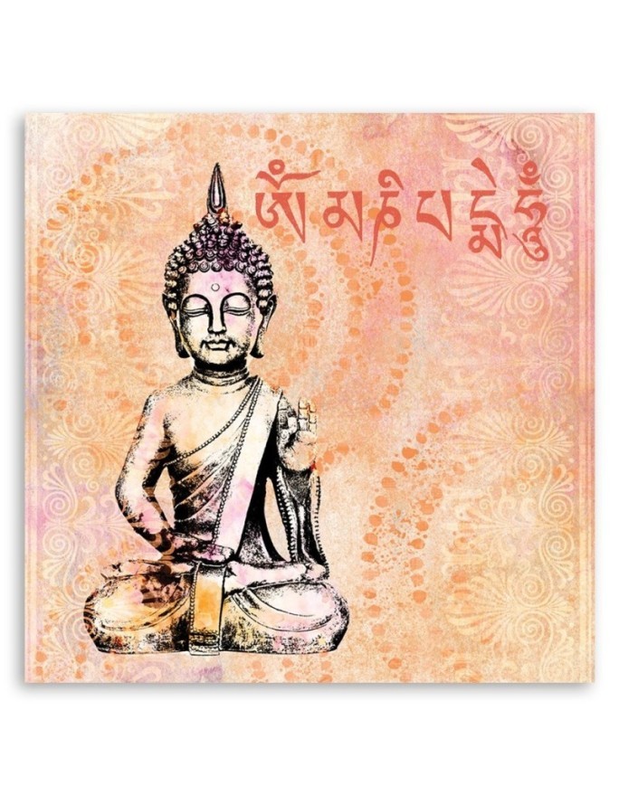 Canvas prints for spa - Small Buddha on orange background Andrea Haase | FEEBY