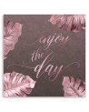 Canvas prints for glamour style - Pink leaves and lettering Andrea Haase | FEEBY