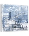 Canvas prints for living room - Port blue postcard Andrea Haase | FEEBY
