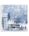 Canvas prints for living room - Port blue postcard Andrea Haase | FEEBY