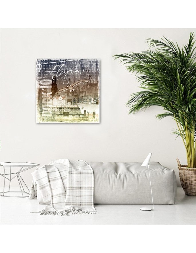 Canvas prints of modern room - Port brown postcard Andrea Haase | FEEBY