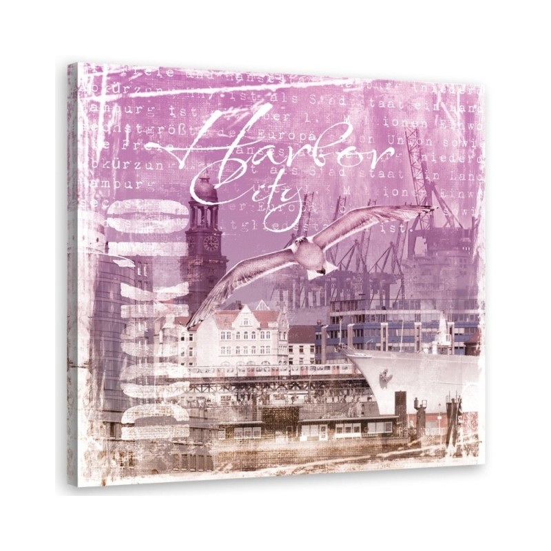 Dining room wall art painting - Port pink postcard Andrea Haase | FEEBY