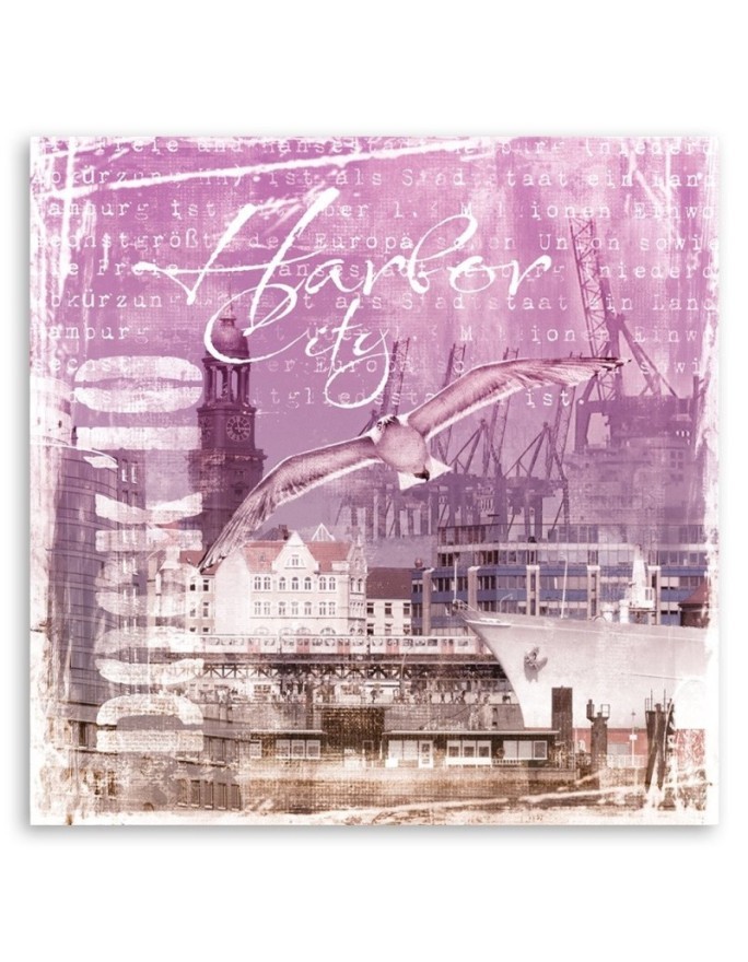 Dining room wall art painting - Port pink postcard Andrea Haase | FEEBY