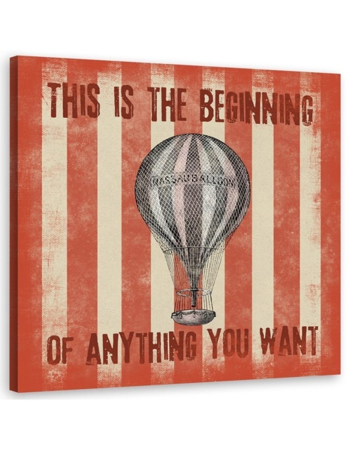 Children's Canvas prints for room - Balloon and orange stripes Andrea Haase | FEEBY