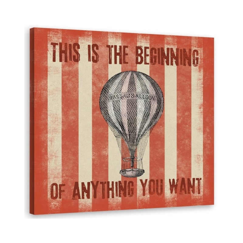 Children's Canvas prints for room - Balloon and orange stripes Andrea Haase | FEEBY