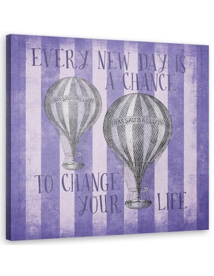 Children's canvas painting Balloon and purple stripes Andrea Haase | FEEBY