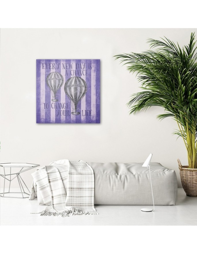 Children's canvas painting Balloon and purple stripes Andrea Haase | FEEBY