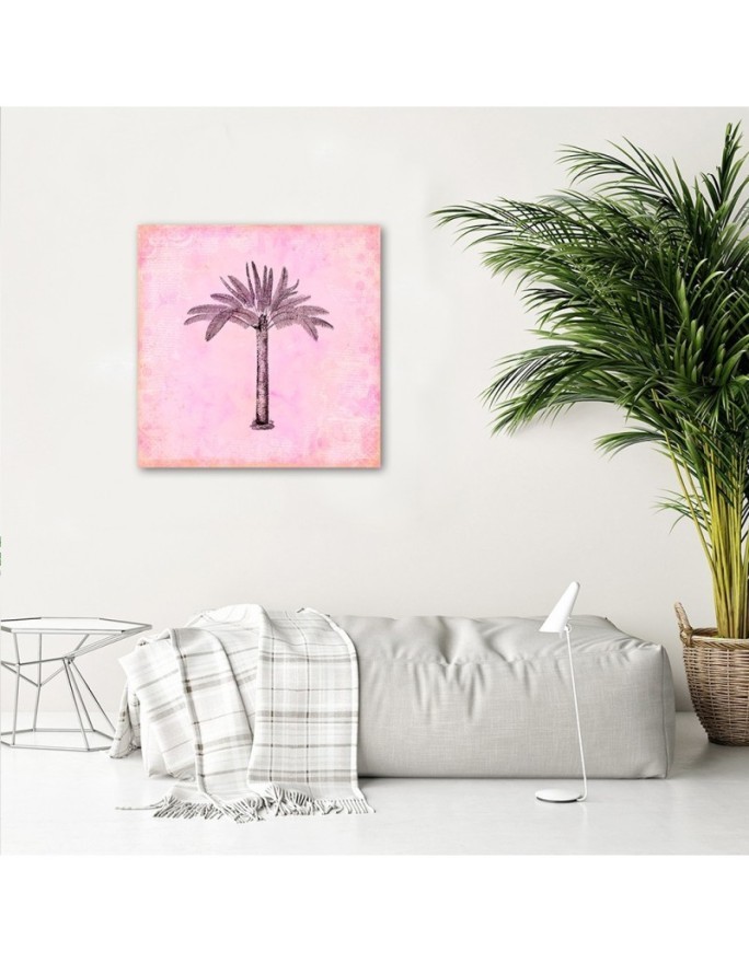 Canvas prints for a girl's room - Pink palm tree Andrea Haase | FEEBY