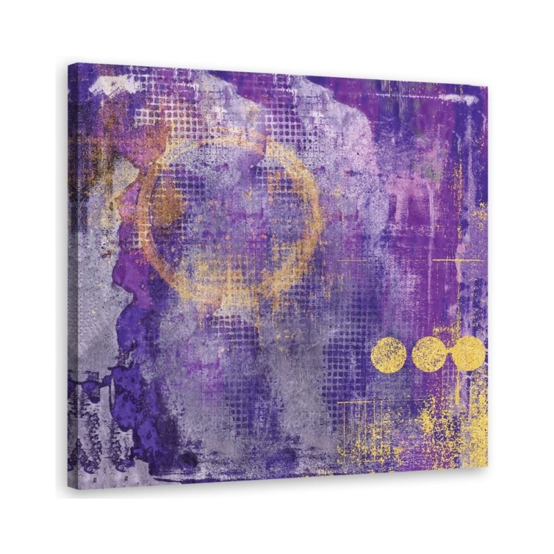 Loft Canvas painting - Gold spots on purple background Andrea Haase | FEEBY