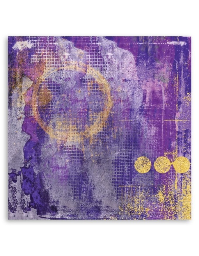 Loft Canvas painting - Gold spots on purple background Andrea Haase | FEEBY