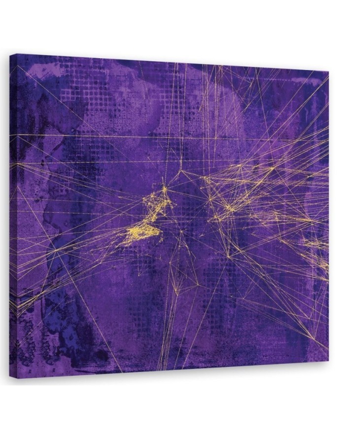 Loft Canvas painting - Gold lines on purple background Andrea Haase | FEEBY
