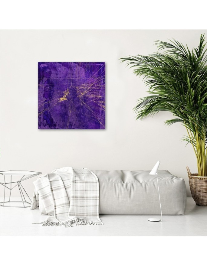 Loft Canvas painting - Gold lines on purple background Andrea Haase | FEEBY