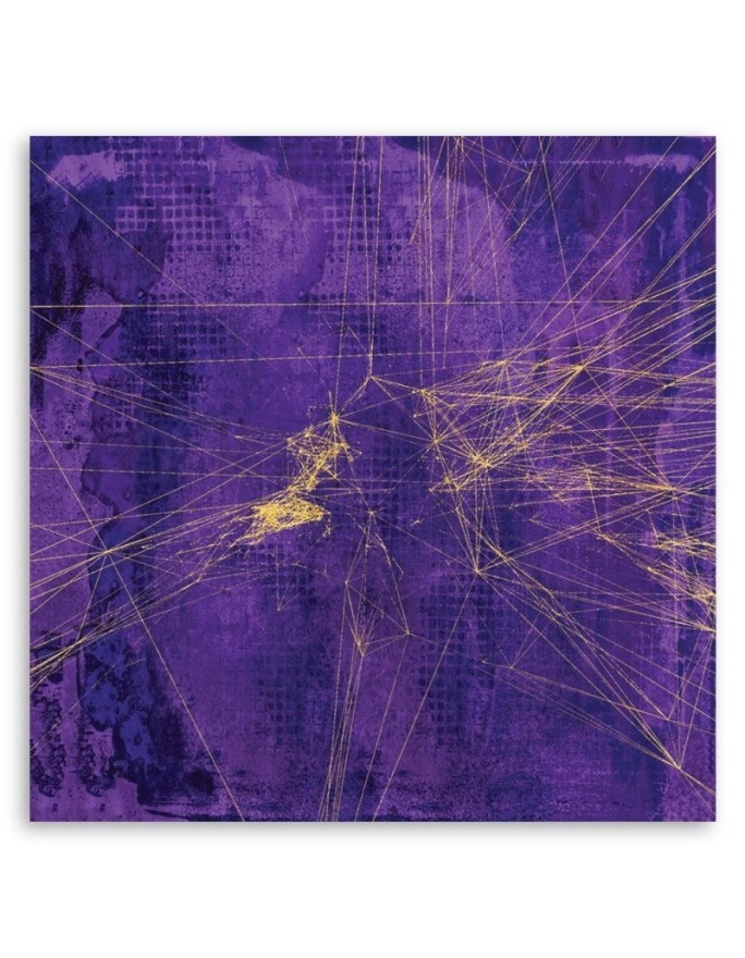 Loft Canvas painting - Gold lines on purple background Andrea Haase | FEEBY