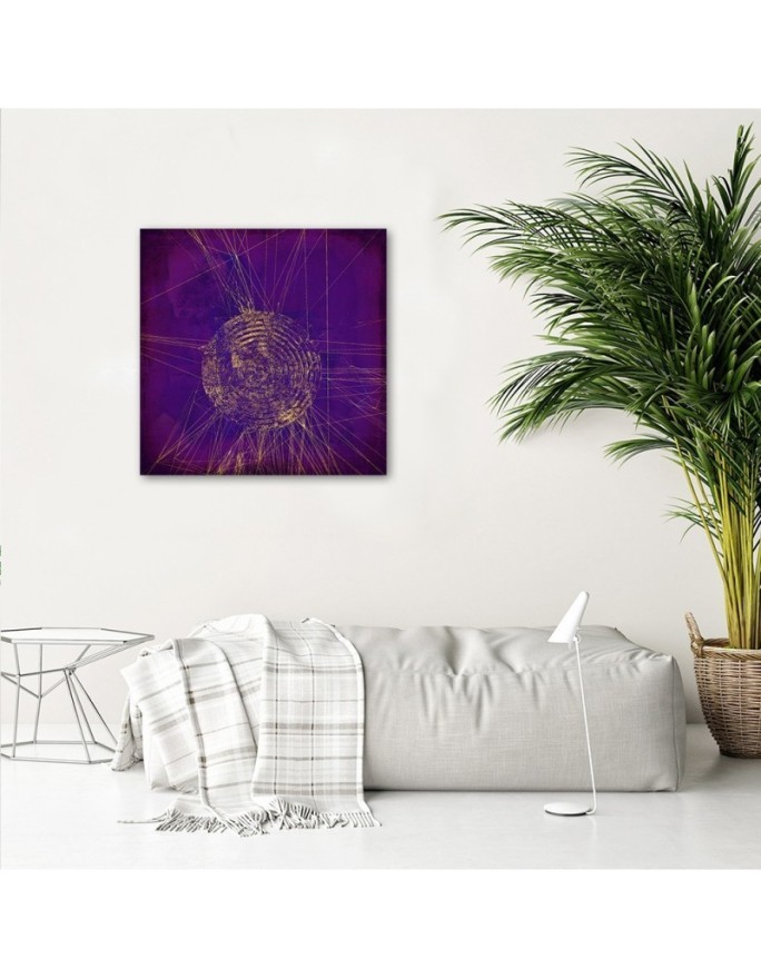 Canvas prints - Gold circle and lines on purple background Andrea Haase | FEEBY