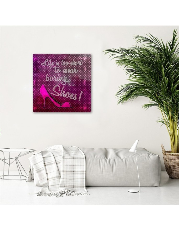 Canvas prints for wall room Pink stiletto shoes | FEEBY